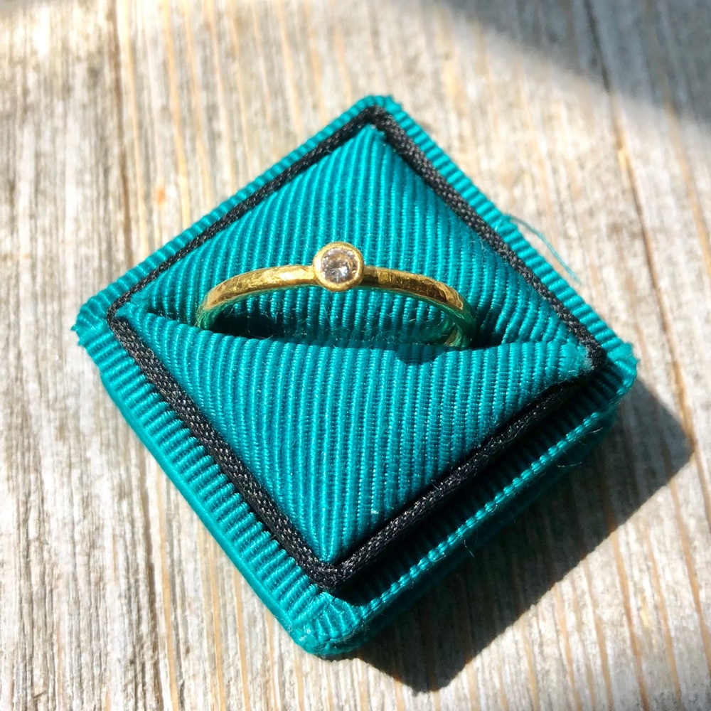 Gurhan 24k Gold Single Diamond Ring
